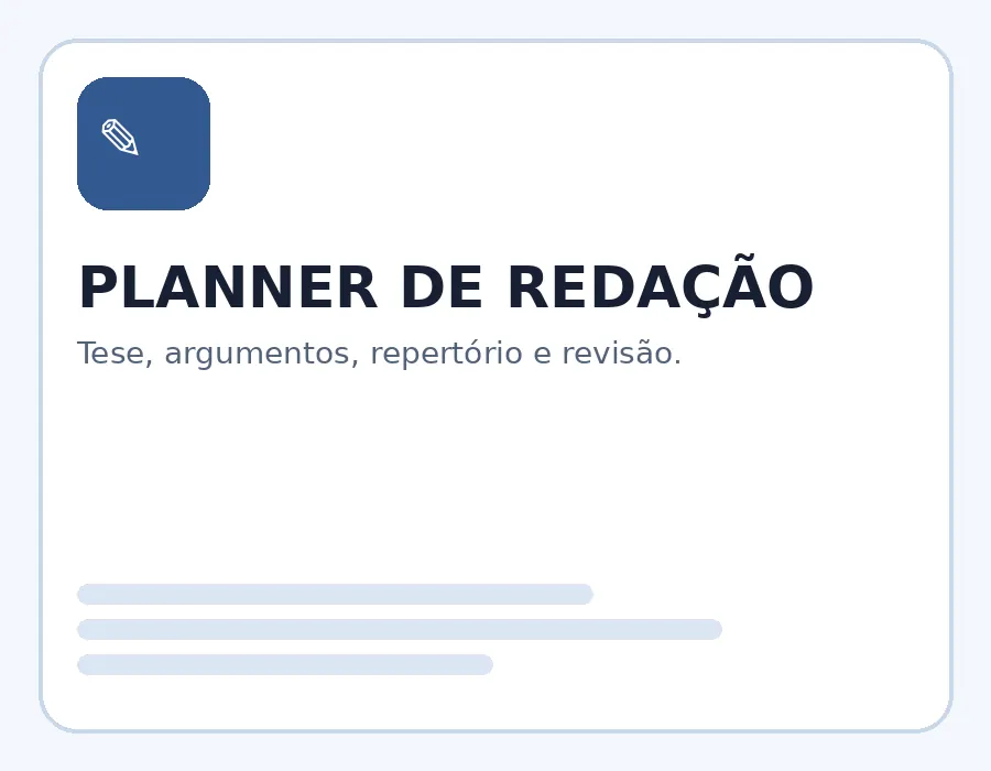 Planner visual de redação para o ENEM